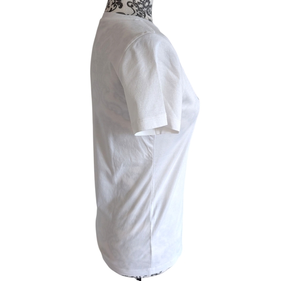 Carven Tee I Women's Small Blanc Optique White Purple Heart Graphic Kitschy Y2K - Picture 4 of 13